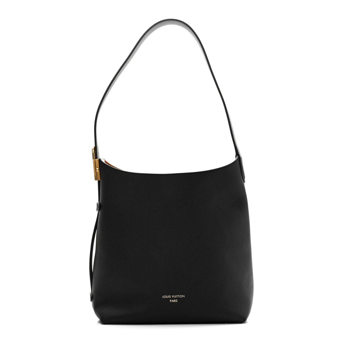 Grained Calfskin Low Key Hobo PM Black