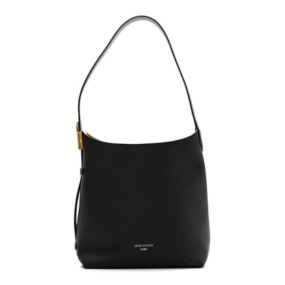 Grained Calfskin Low Key Hobo PM Black