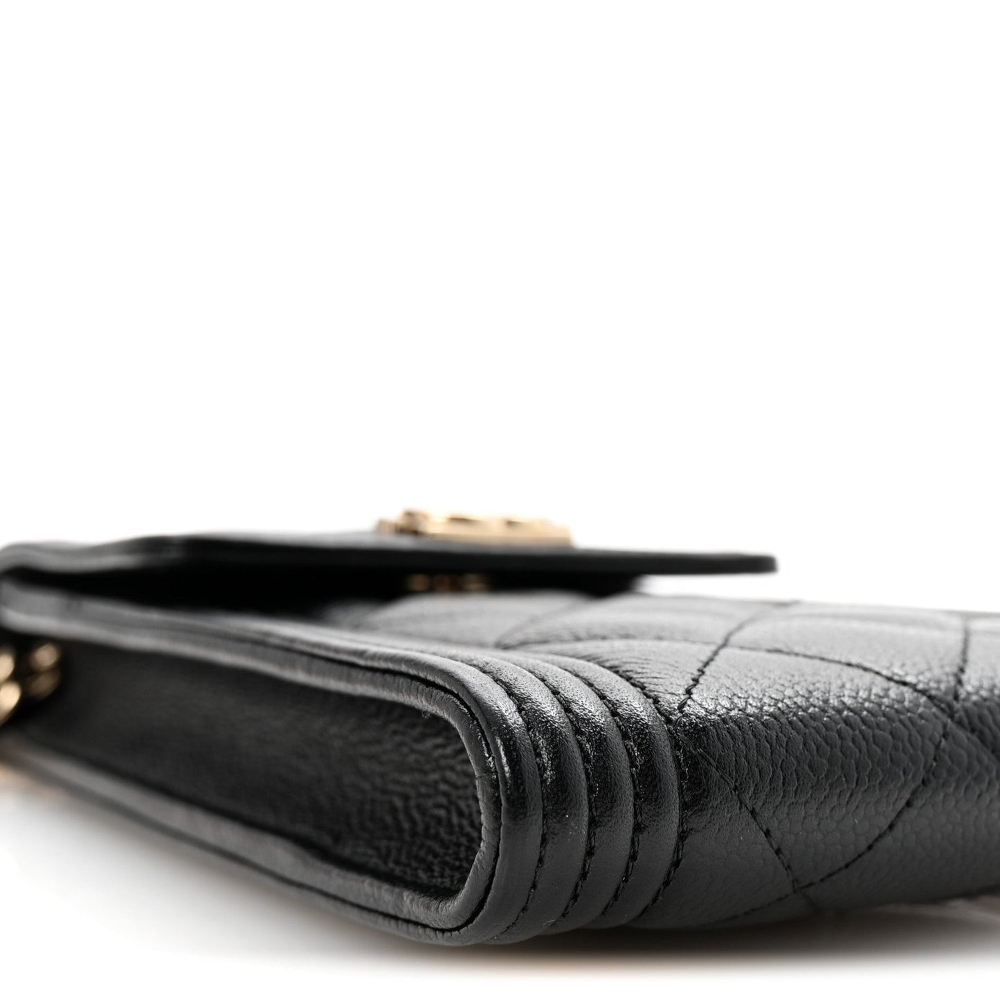 Caviar Quilted Boy Phone Holder Black