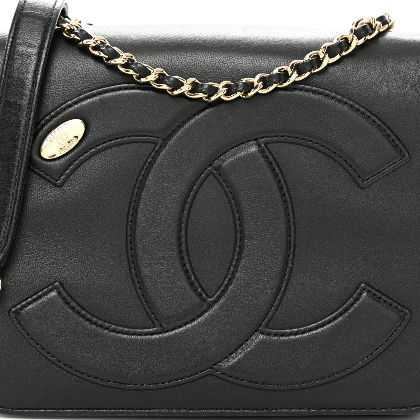 Lambskin CC Mania Flap Bag Black