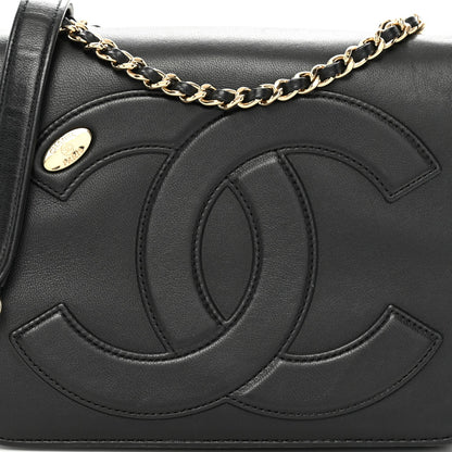 Lambskin CC Mania Flap Bag Black