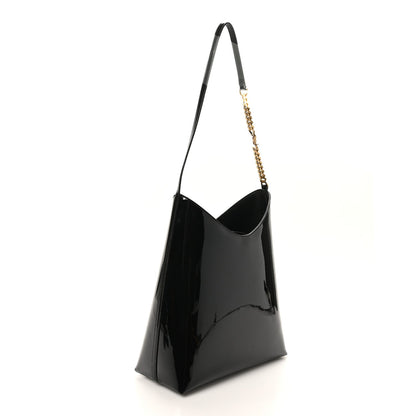 Patent Calfskin Rendez-Vous Hobo Black