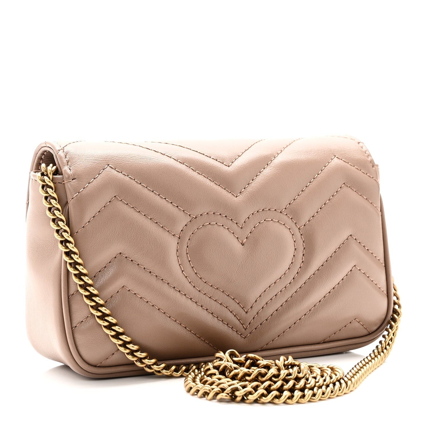 Calfskin Matelasse Super Mini GG Marmont Shoulder Bag Porcelain Rose