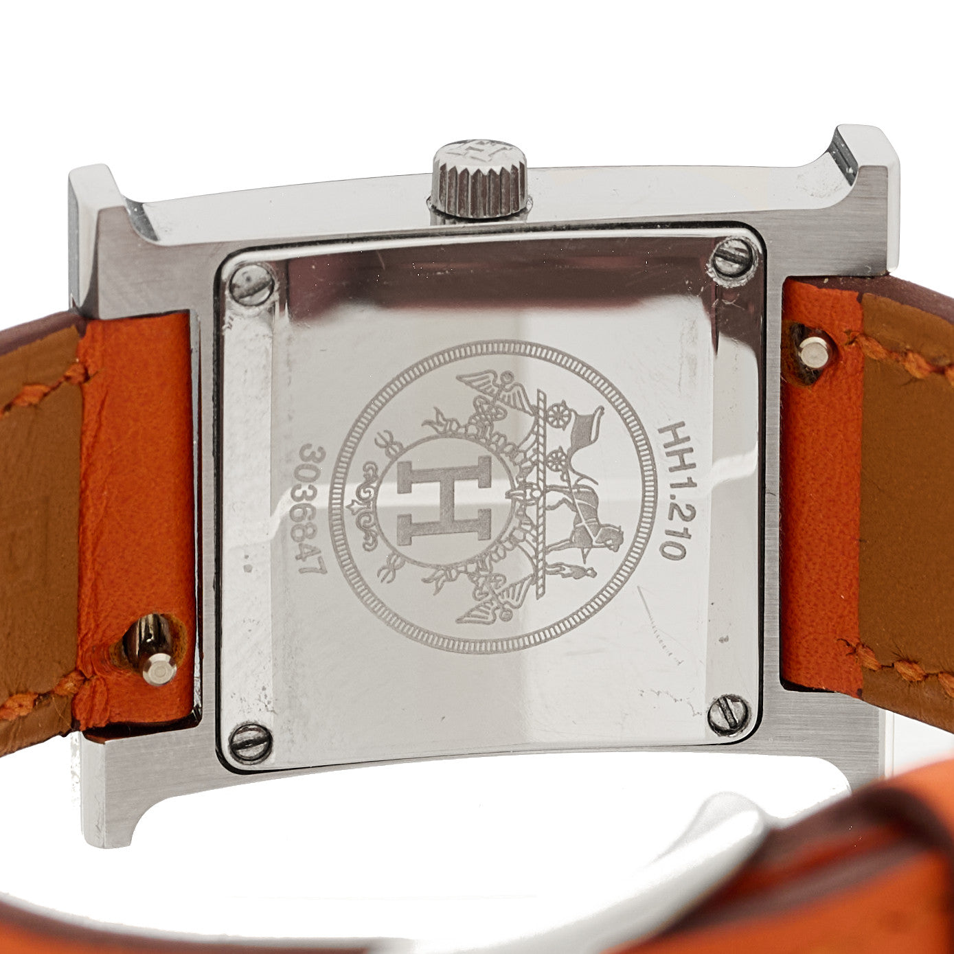 Stainless Steel Swift 21mm Heure H Hour Quartz Watch Orange