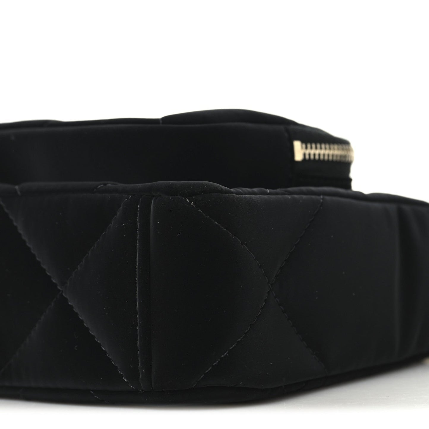 Velvet Effect Nylon Shiny Crumpled Calfskin Quilted Chanel 25 Clutch With Chain Black