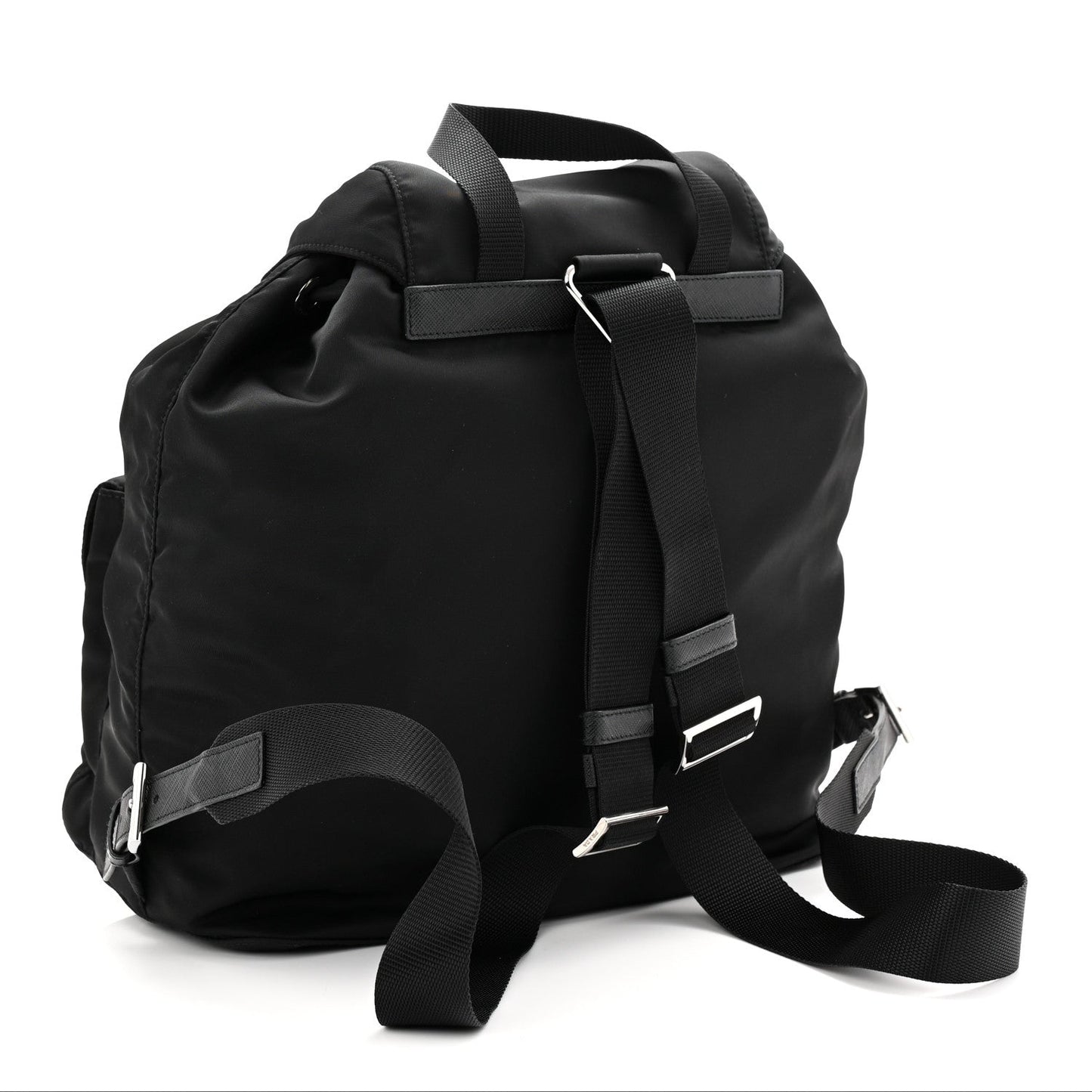 Tessuto Nylon Saffiano Medium Backpack Black