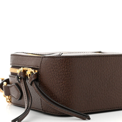 Canvas Textured Calfskin Web Mini Ophidia Top Handle Shoulder Bag Easy  Yellow Dark Brown