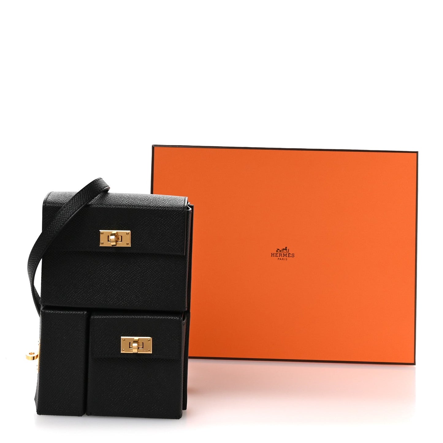 Epsom Kelly Multi Pocket Pochette To Go Black