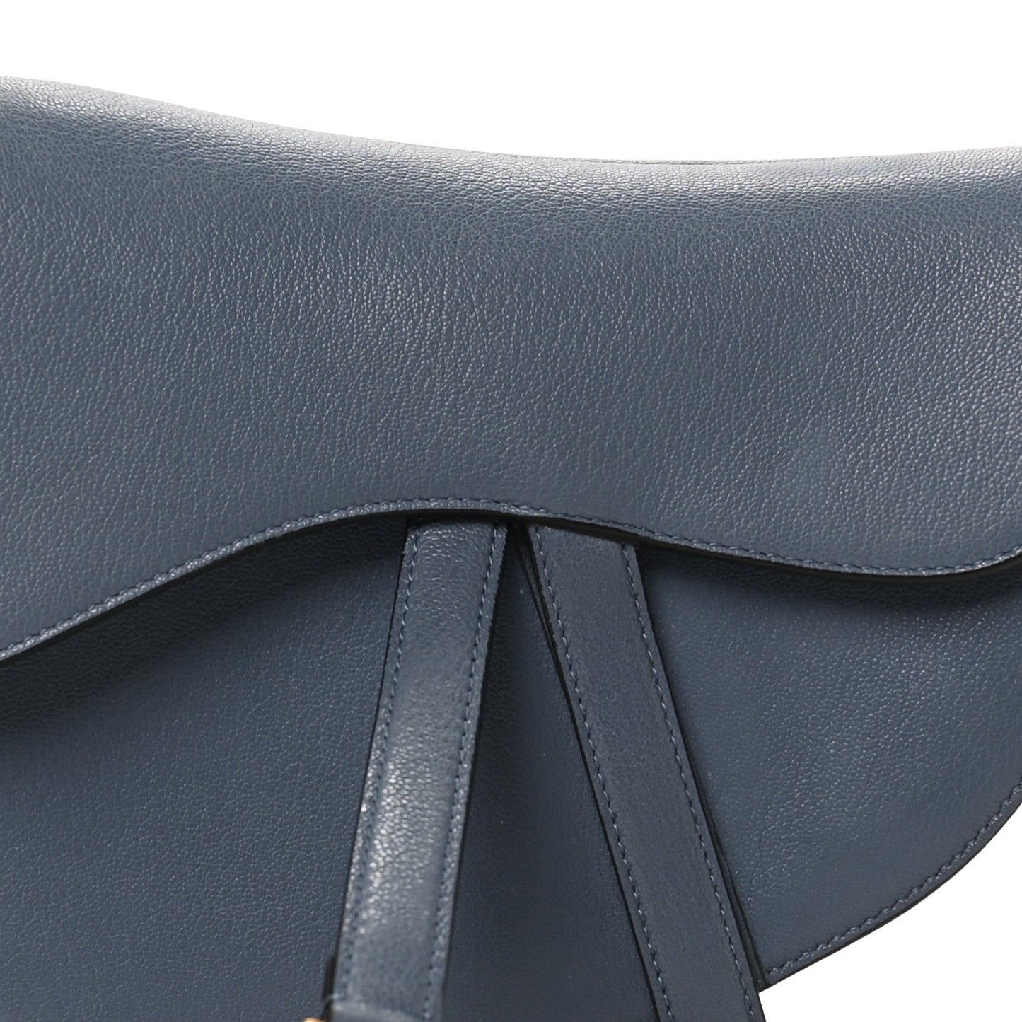 Shiny Goatskin Saddle Bag Cloud Blue