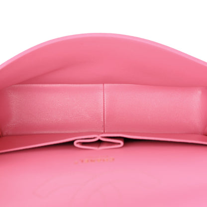 Caviar Quilted Jumbo Double Flap Pink