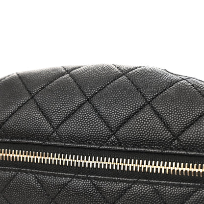 Caviar Quilted Filigree Waist Bag Black