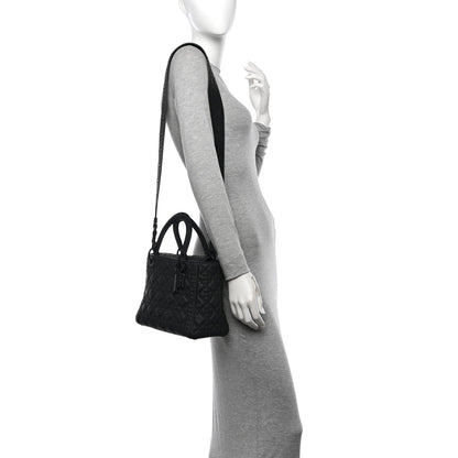 Matte Calfskin Cannage Studded Medium Supple Lady Dior Ultra Black