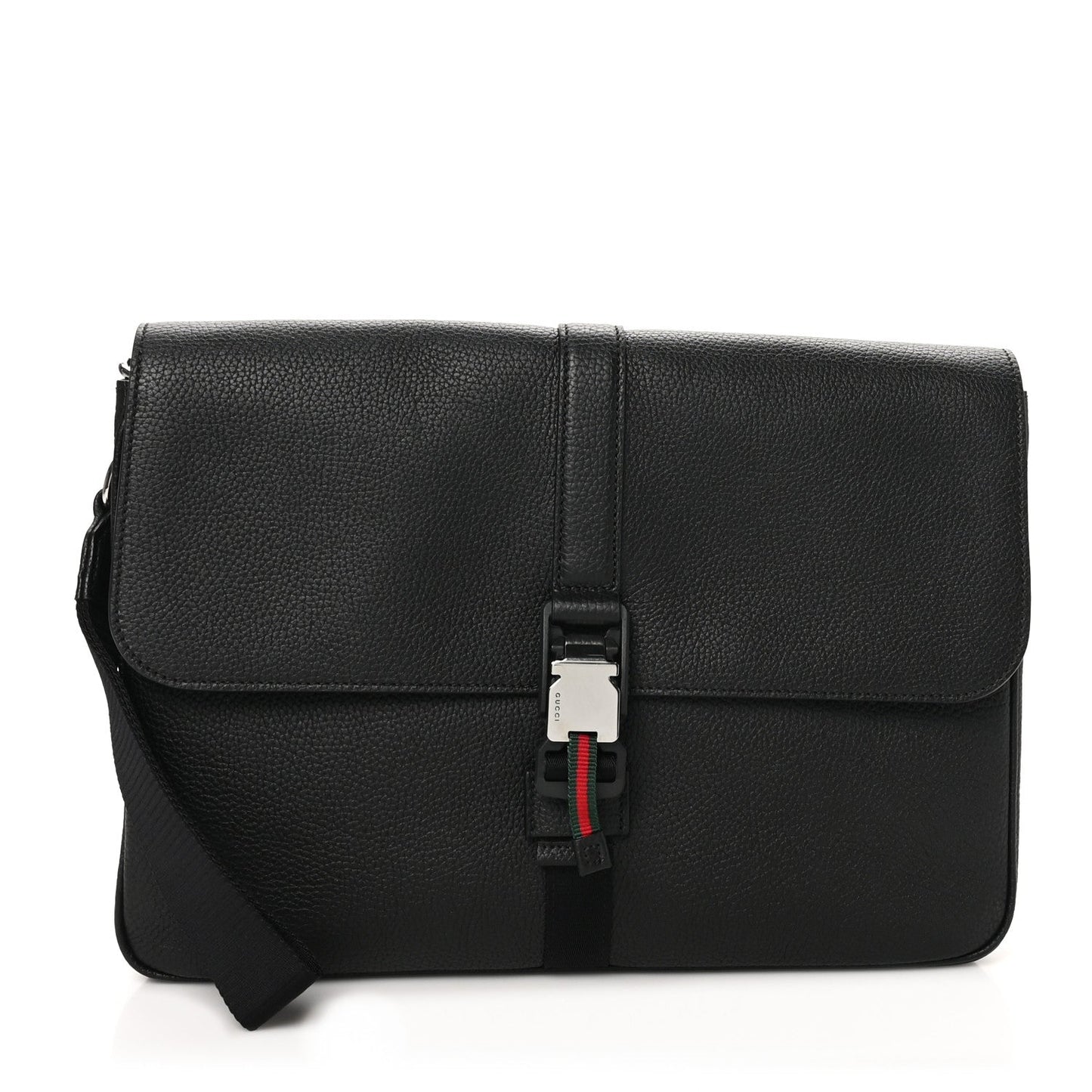 Calfskin Web Medium Business Case Black