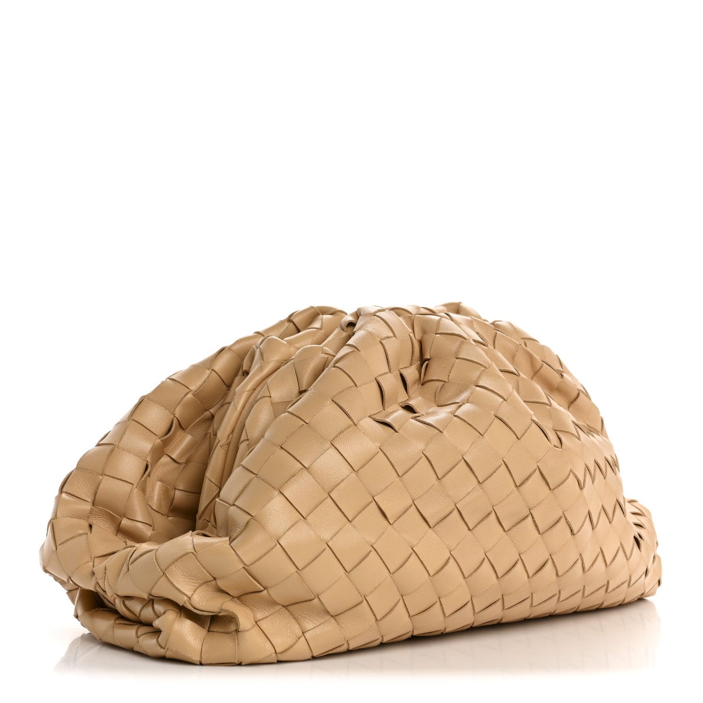 Nappa Maxi Intrecciato The Pouch Oversized Clutch Almond