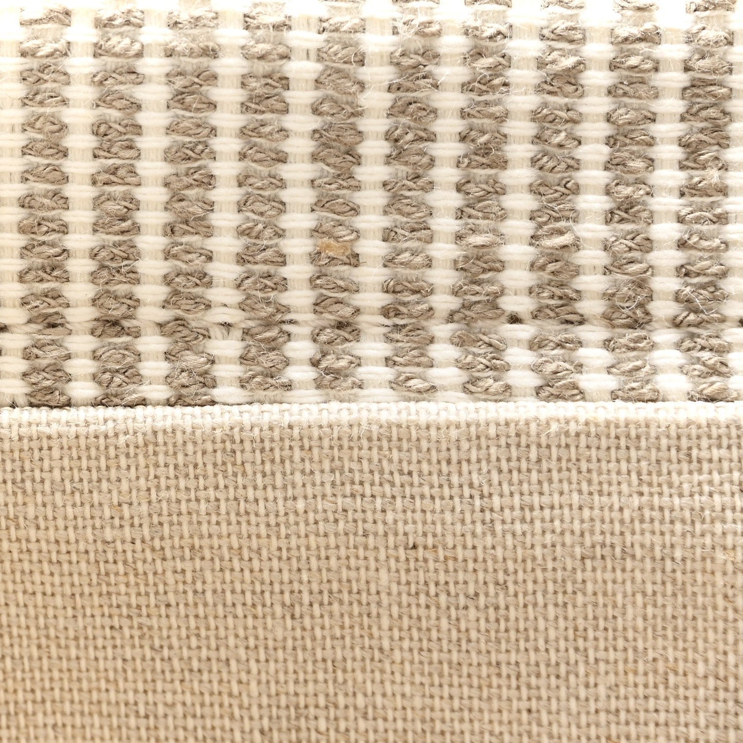 Canvas Calfskin Striped Triomphe Large Cabas Beige