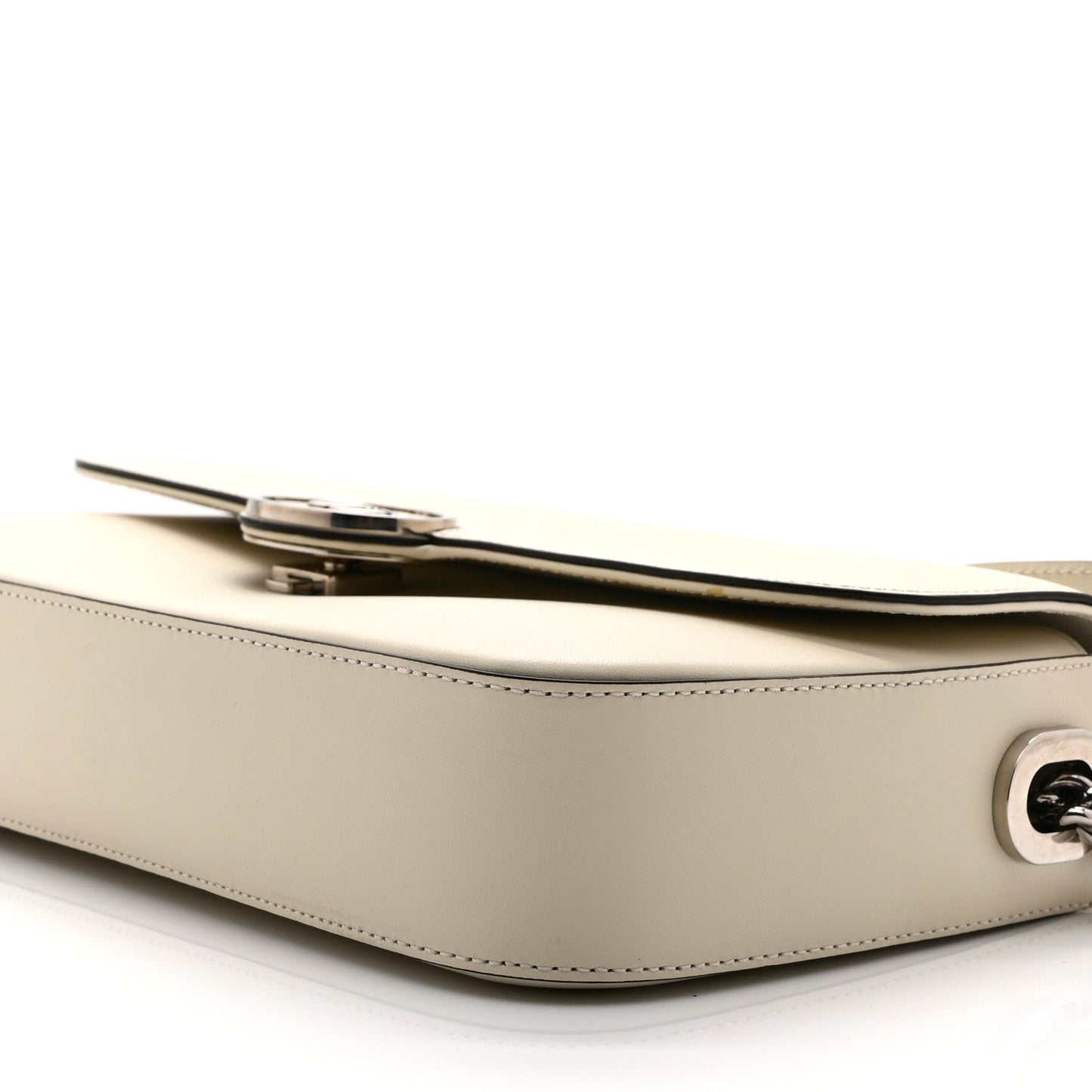 Senna Calfskin Petite GG Top Handle Shoulder Bag Mystic White