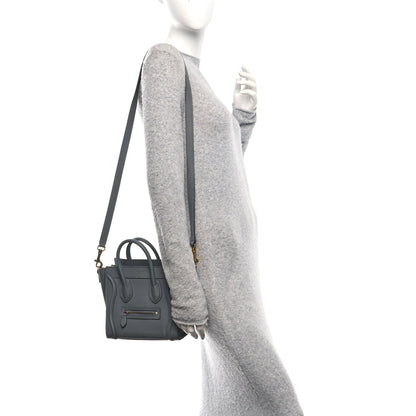 Drummed Calfskin Nano Luggage Kohl