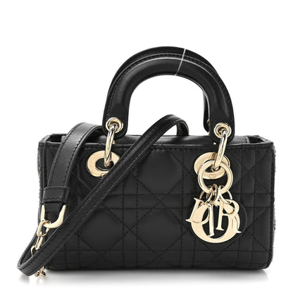 Lambskin Cannage Micro Lady D-Joy Black