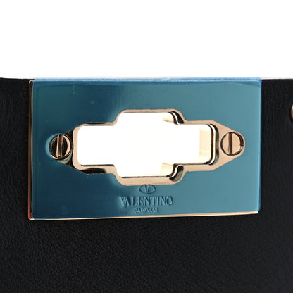 Calfskin Mini Rockstud Spike Shoulder Bag Orange