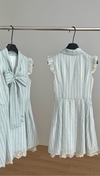 Pure desire sweet girl lace dress light blue flying sleeve design R2100