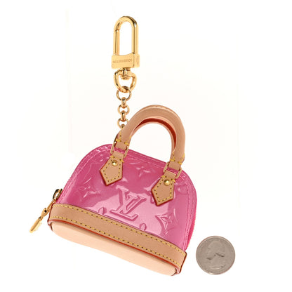 Vernis Monogram Micro Alma Bag Charm Key Holder Neon Pink