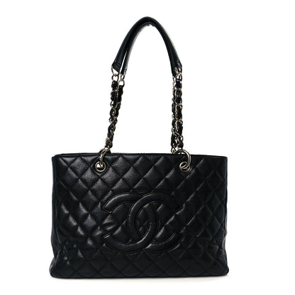 Caviar Quilted Grand Shopping Tote GST Black