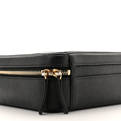 Caviar Quilted Medium CC Filigree Vanity Case Black