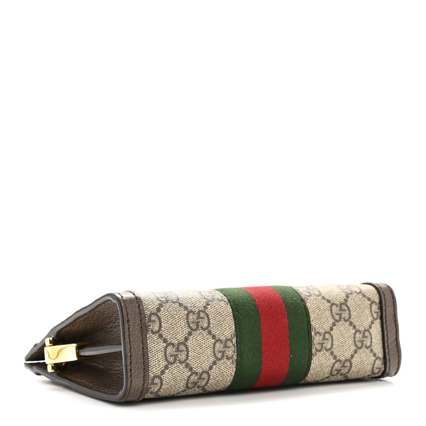 GG Supreme Monogram Textured Dollar Calfskin Web Mini Ophidia Chain Shoulder Bag Beige Ebony New Acero
