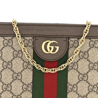 GG Supreme Monogram Textured Dollar Calfskin Web Mini Ophidia Chain Shoulder Bag Beige Ebony New Acero
