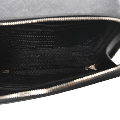 Saffiano Travel Small Brique Crossbody Bag Black