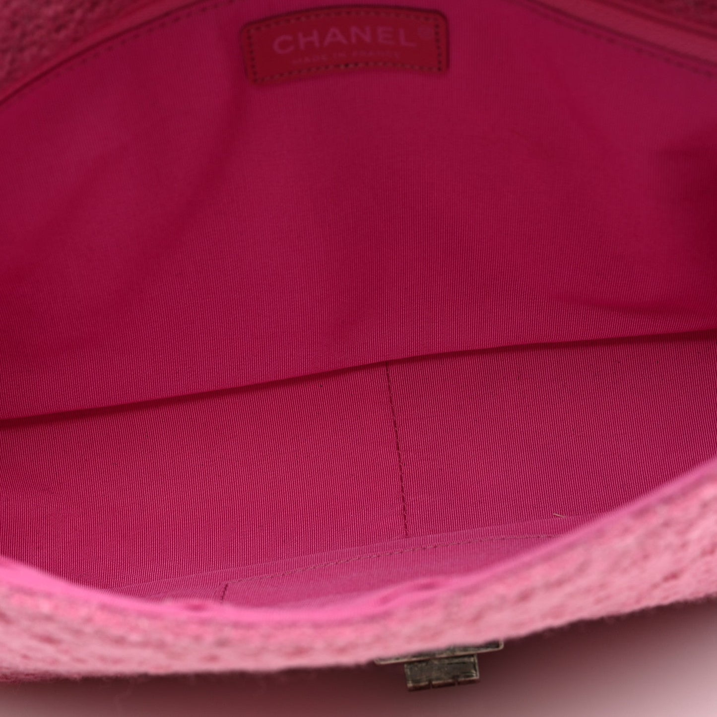 Easy Tweed Jumbo Reissue Messenger Flap Pink Black