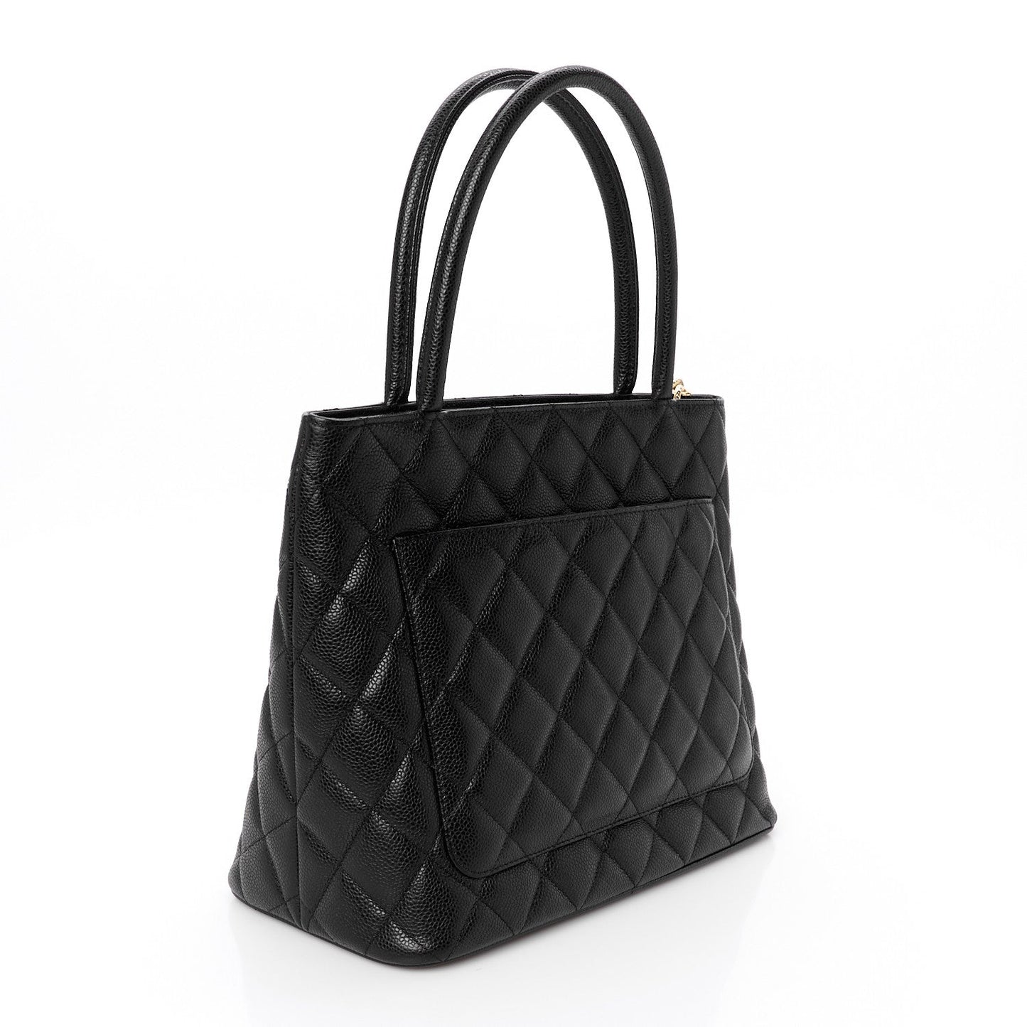 Caviar Quilted Medallion Tote Black