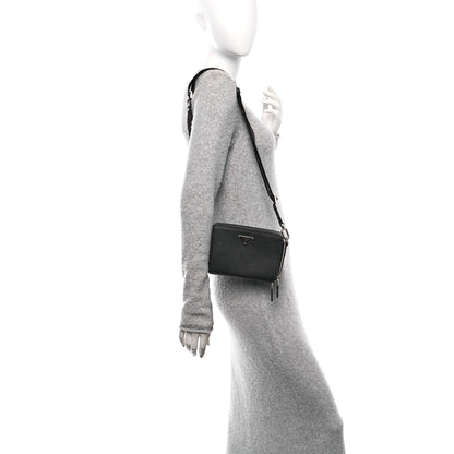 Saffiano Travel Small Brique Crossbody Bag Black