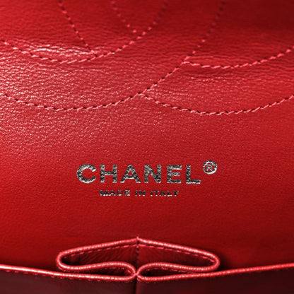Caviar Quilted Jumbo Double Flap Dark Red
