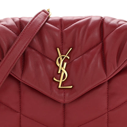 Lambskin Quilted Toy Loulou Puffer Monogram Chain Satchel Red