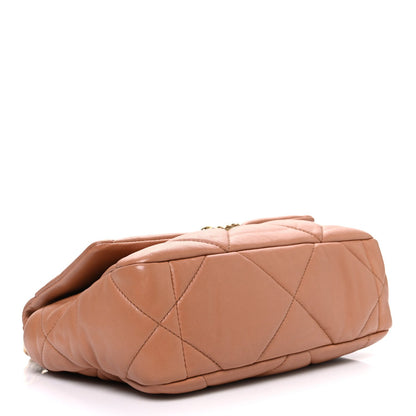 Lambskin Quilted Medium Chanel 19 Flap Brown