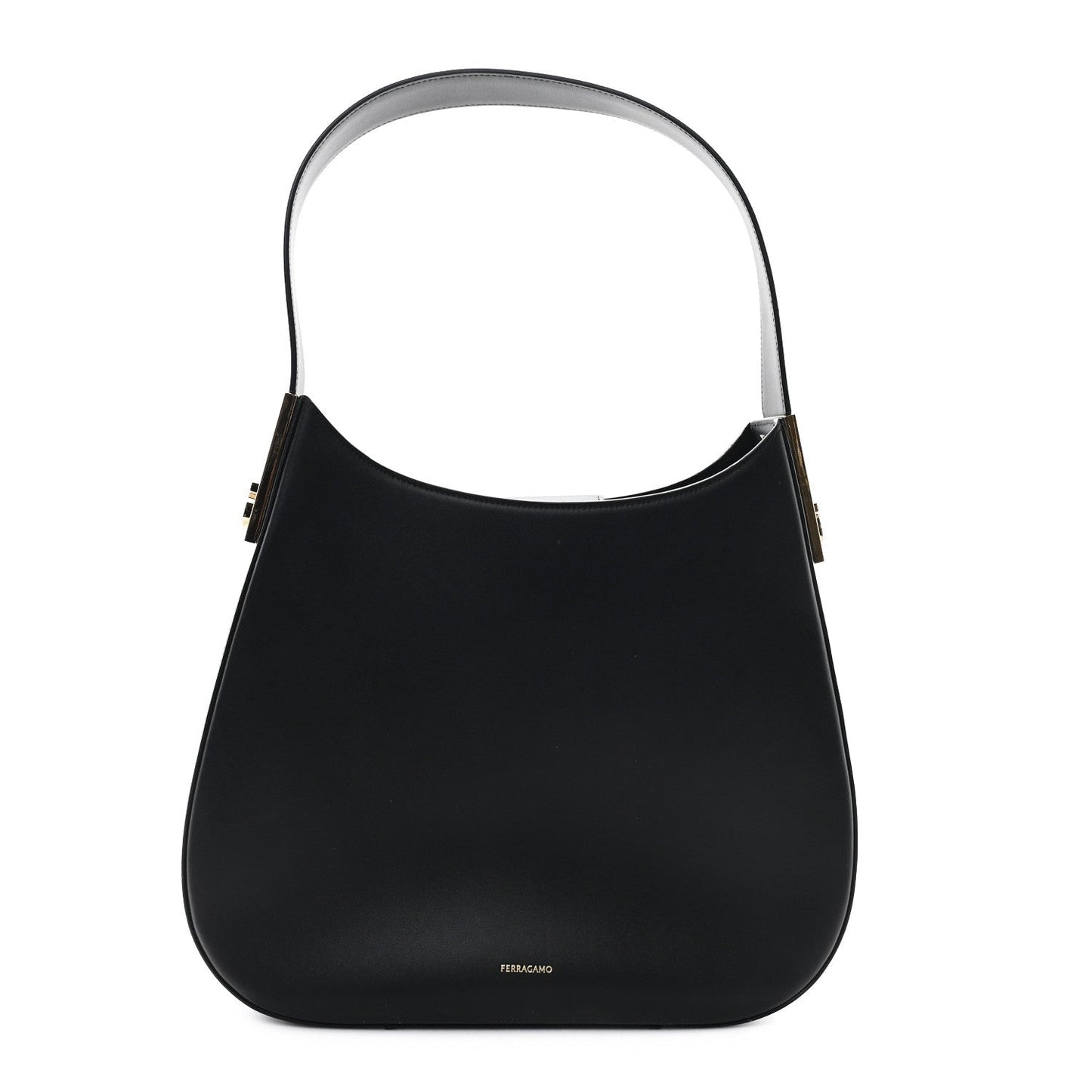 Calfskin Medium Gancio Hobo Black