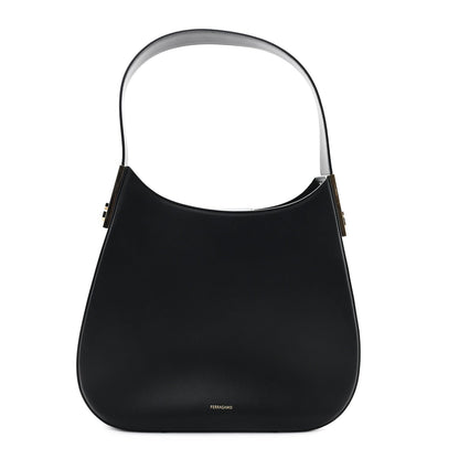 Calfskin Medium Gancio Hobo Black
