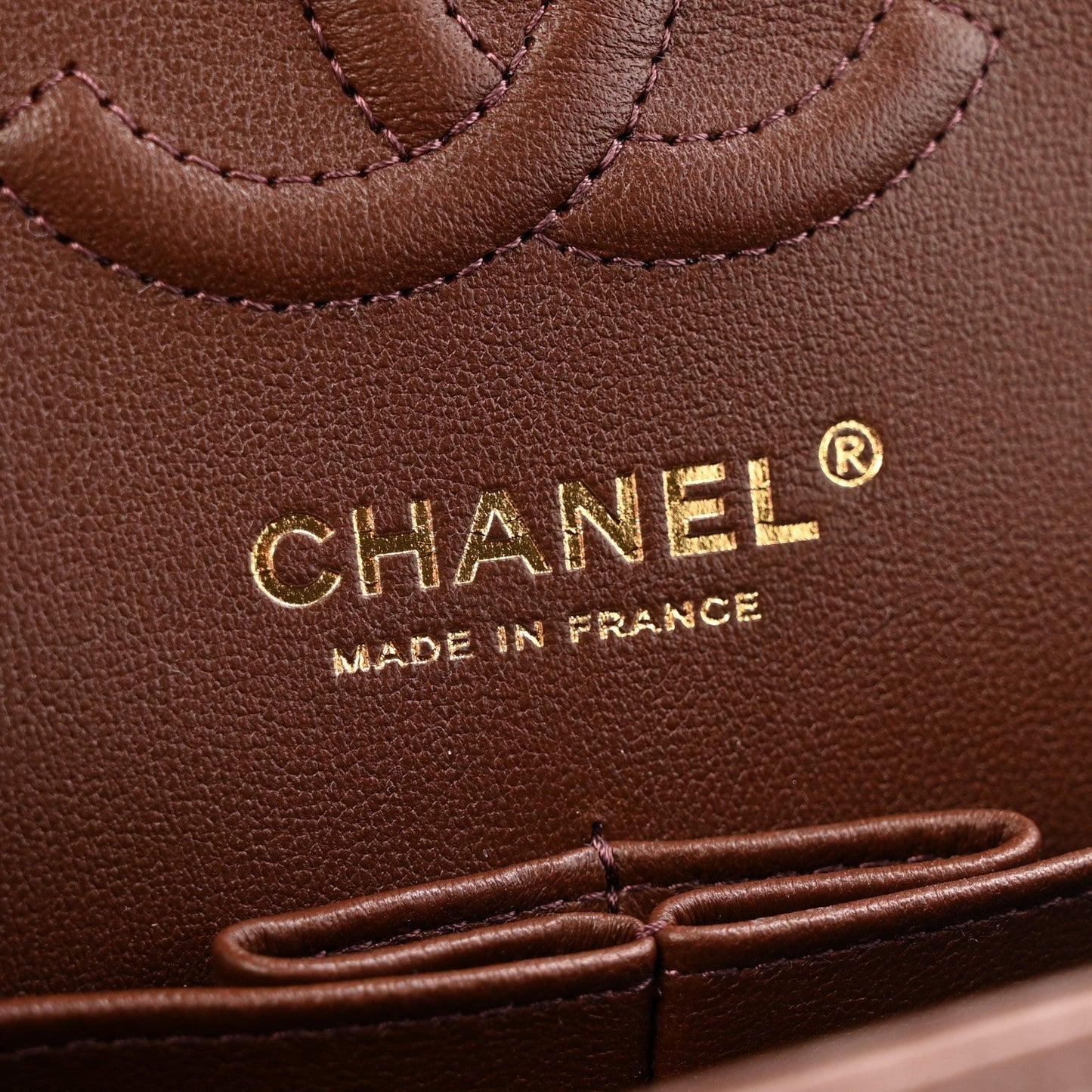 Lambskin Quilted Small Double Flap Dark Brown