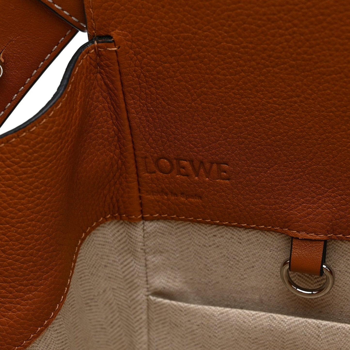Grained Calfskin Small Hammock Shoulder Bag Tan