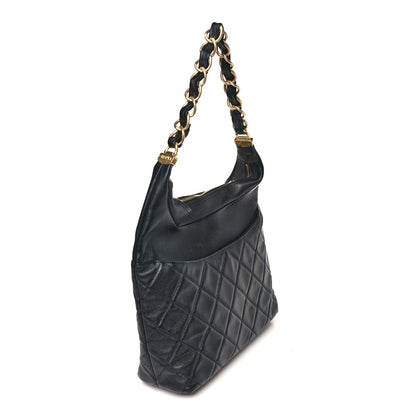 Calfskin Quilted Close To Me Hobo Black