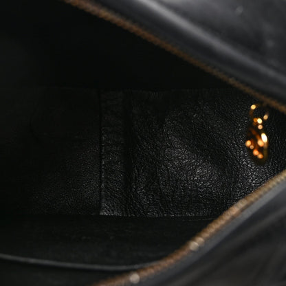 Lambskin Quilted Tassel Camera Case Black