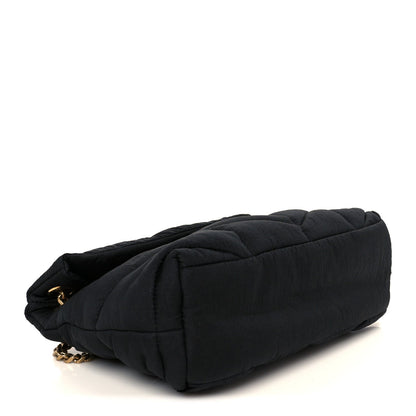 Nylon Quilted Small Loulou Puffer Monogram Chain Satchel Black