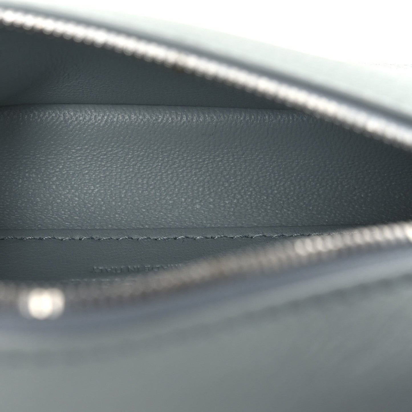 Grained Calfskin Extra Pocket Mini Pouch Minty Breeze