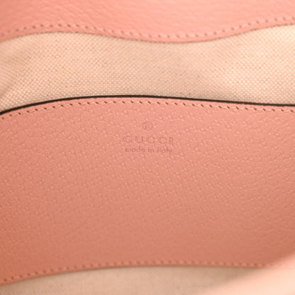 GG Supreme Monogram Textured Dollar Calfskin Web Small Ophidia Bucket Shoulder Bag Rose Pink