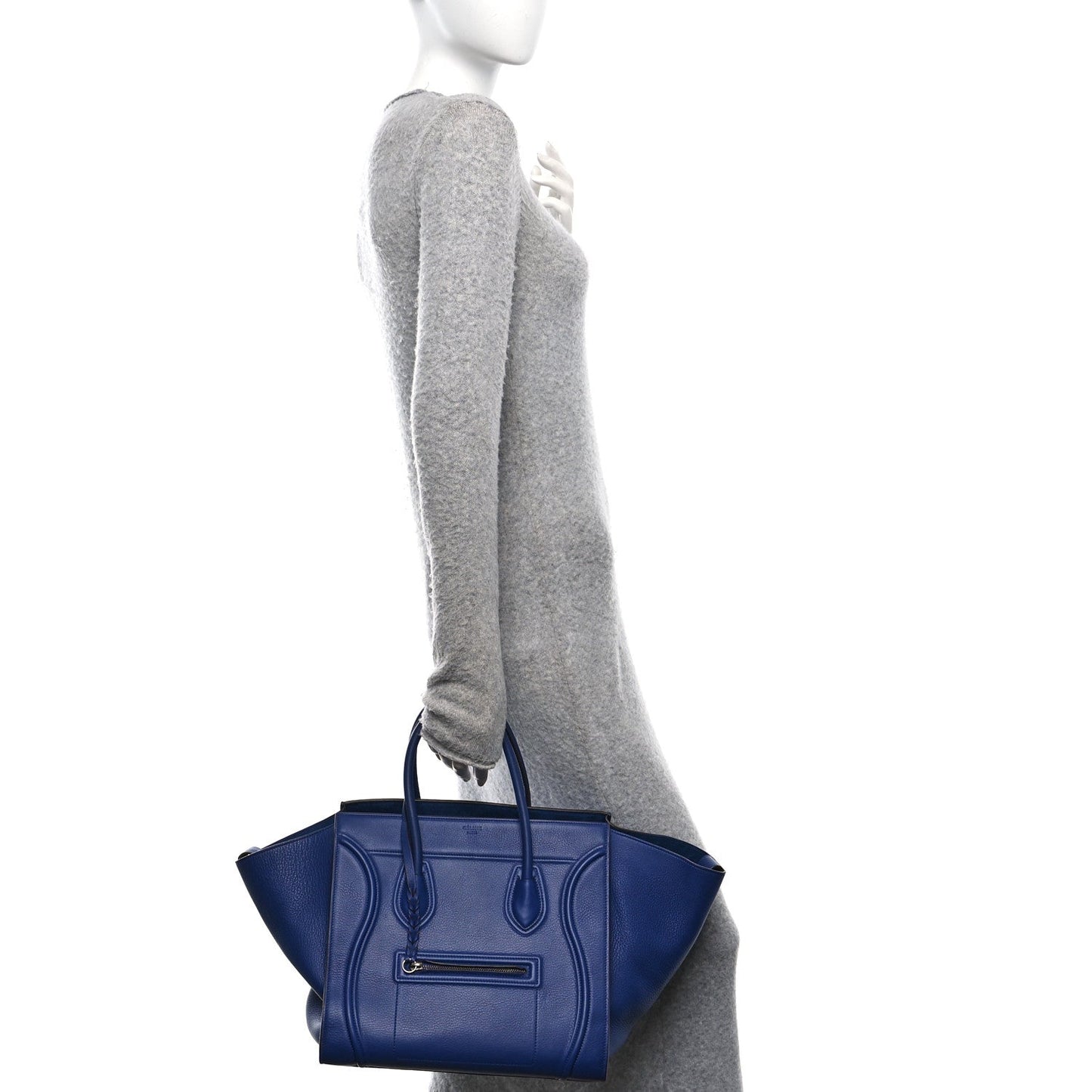 Grained Calfskin Medium Phantom Luggage Indigo
