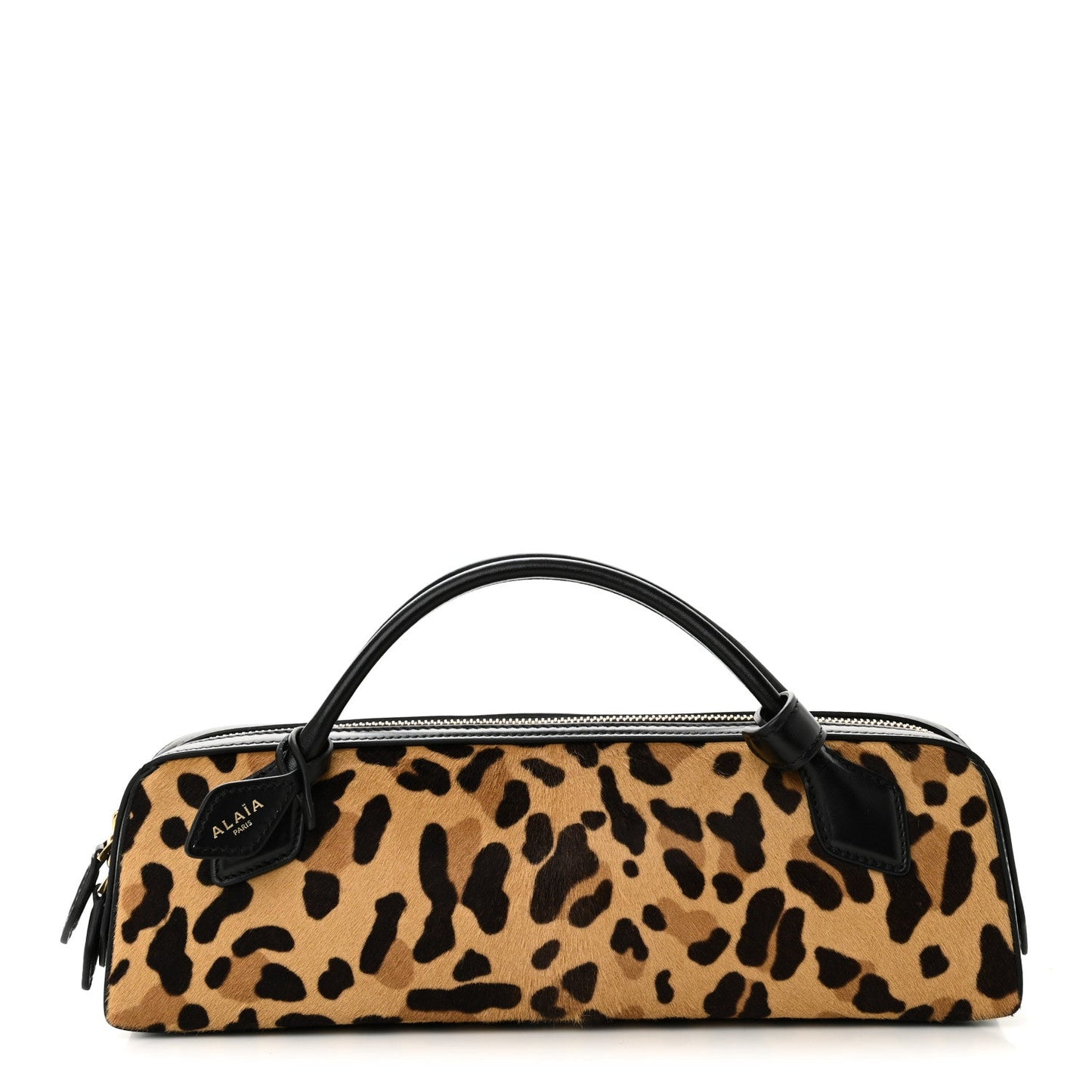 Calf Hair Leopard Print Le Teckel Clutch Brun Sepia
