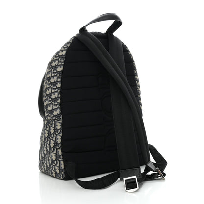 Oblique Calfskin Rider Backpack Beige Black