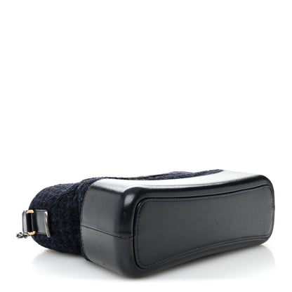 Tweed Calfskin Quilted Medium Gabrielle Hobo Black Blue