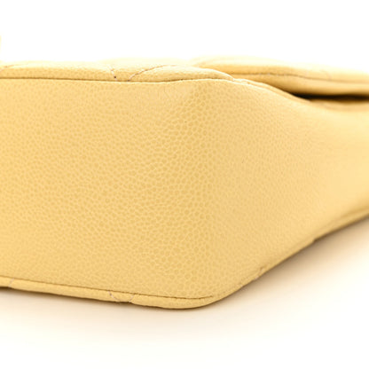 Shiny Caviar Quilted Large Chain Melody Flap Yellow